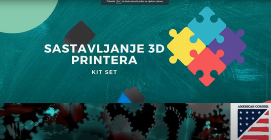 Video edukacija American Cornera Rijeka: Kako samostalno sastaviti 3D printer? 